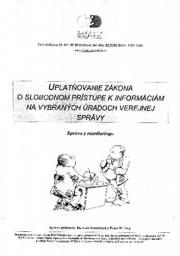 Obálka publikácie Uplatňovanie zákona o slobodnom prístupe k informáciám
